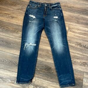 Lucky Brand 411 Athletic Taper Advanced Distressed Jeans 31/32
